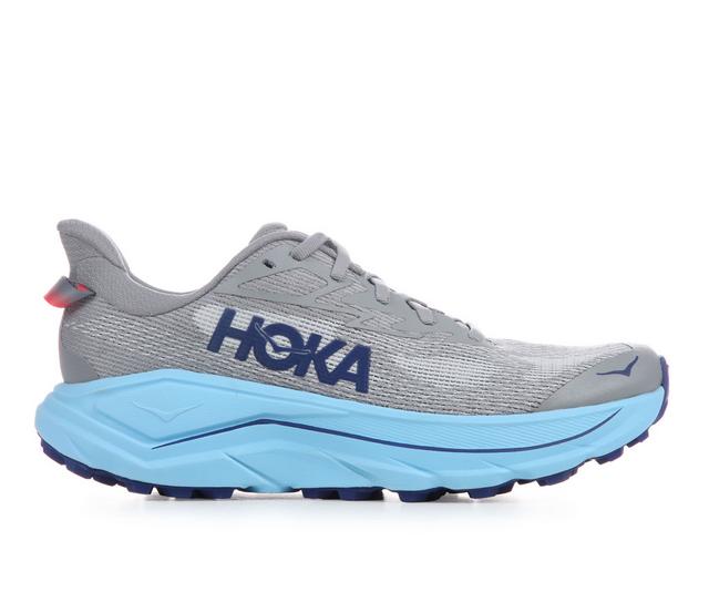 Women's Hoka Challenger 8 Trail Running Shoes in Grey/Blue B color