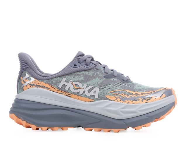 Women's Hoka Stinson 7 Trail Running Shoes in Grey Skies color