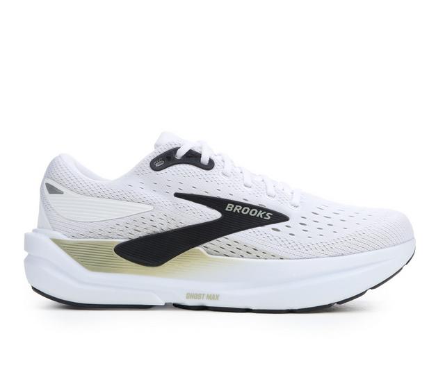Men's Brooks Ghost Max 3 Running Shoes in Wht/Tea/Black color