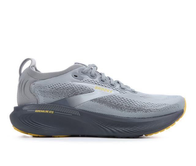 Men's Brooks Adrenaline GTS 25 Running Shoes in Primer Grey/Ylw color