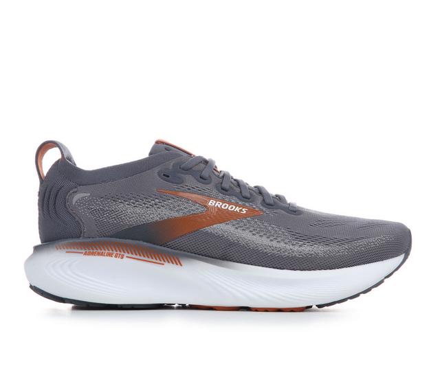 Men's Brooks Adrenaline GTS 25 Running Shoes in Gry/Brwn/Wht color