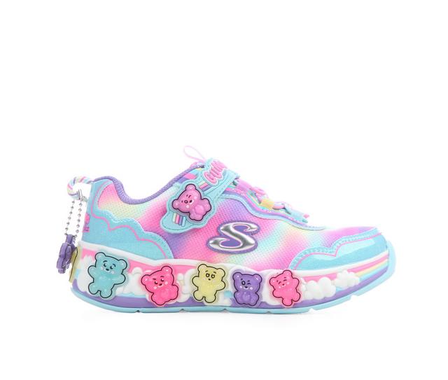 Girls' Skechers Little Kid & Big Kid Gummy Friends Running Shoes in Lt Bl/Mint/Mult color