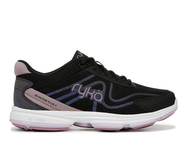 Women's Ryka Devotion Plus 5 Walking Sneakers in Black color