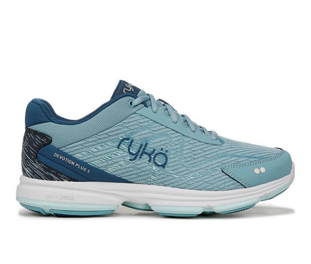 Women's Ryka Devotion Plus 5 Walking Sneakers in Nile Blue color