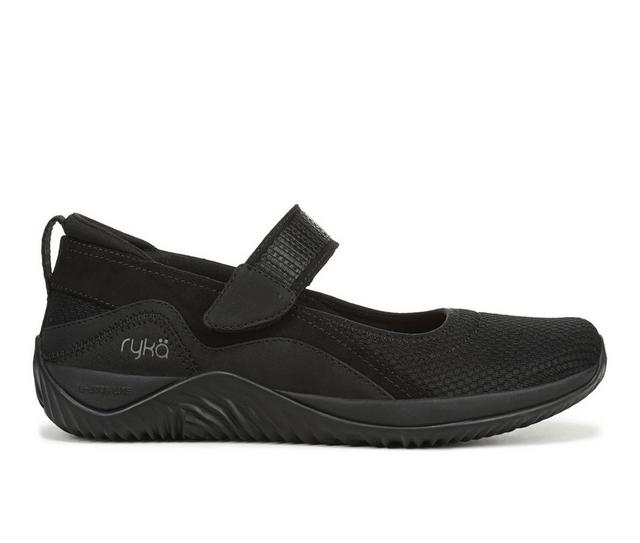 Women's Ryka Echo Mary Jane Slip-On Sneakers in Black/Black color