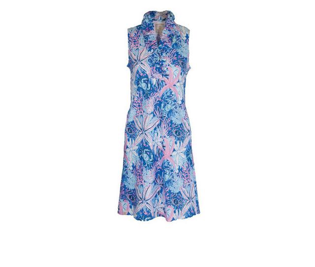 Simply Southern 0125 Ruffle Neck Dress in Water Color color