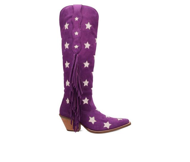 Women's Dingo Boot Super Star Western Boots in Purple color