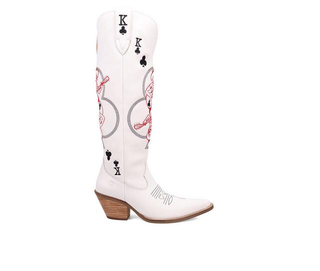 Women's Dingo Boot King Of Clubs Western Boots in White color