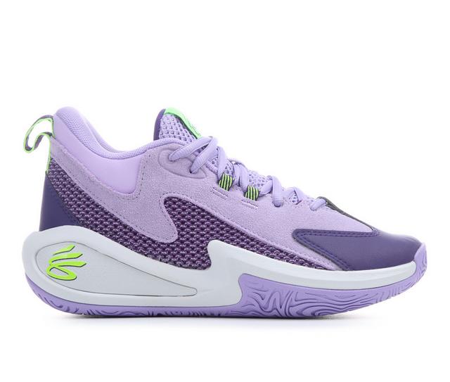 Kids' Under Armour Big Kid Curry 3Z 25 Basketball Shoes in Ppl/White/Grn color