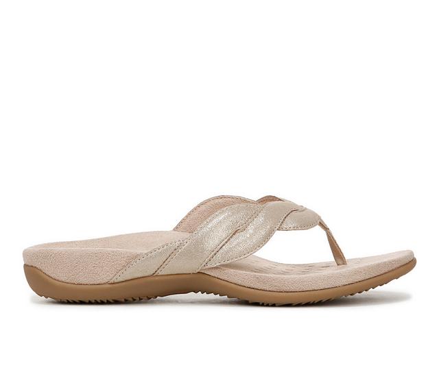 Women's Vionic Bella braid Flip-Flops in Gold color