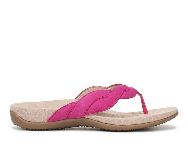 Women's Vionic Bella braid Flip-Flops in Rose/Violet color