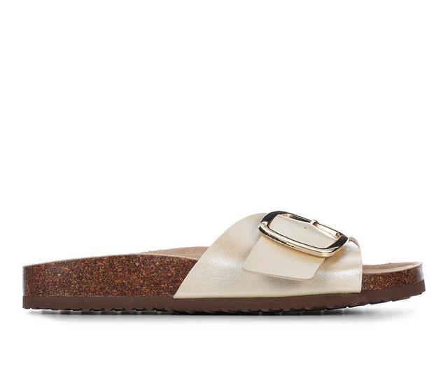 Women's Madden Girl Banner Footbed Sandals in Bone color