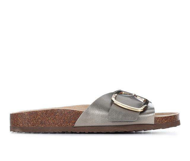 Women's Madden Girl Banner Footbed Sandals in Taupe color