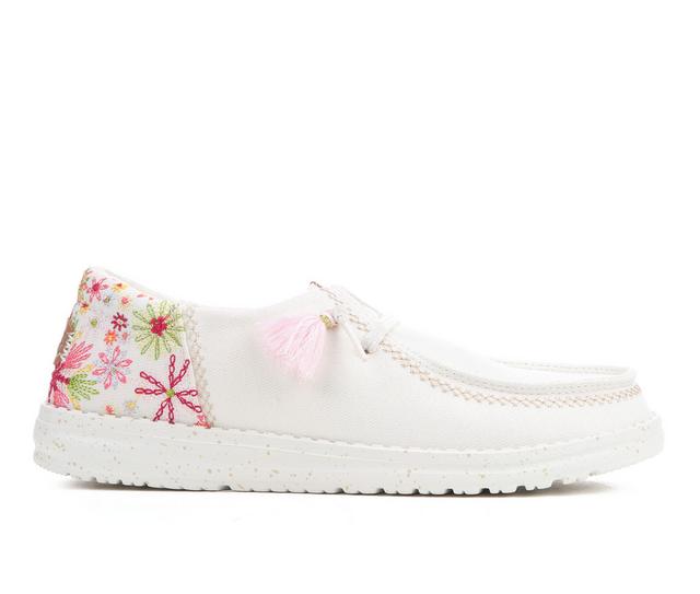 Women's HEYDUDE Wendy Funk Embroidered Floral in Ivory Multi color