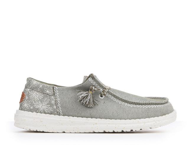 Women's HEYDUDE Wendy Funk Embroidered Floral in Olive color