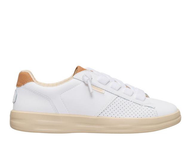 Women's HEYDUDE Karina Duo Classic Casual Shoes in White/Tan color