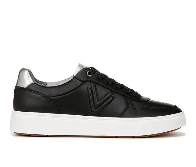 Women's Vionic Kimmie Court Sneakers in Black/Silver color