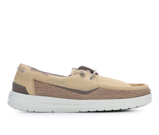 Men's HEYDUDE Welsh Grip Classic Mesh Boat Shoes in Incense Brown color