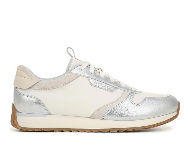 Women's Vionic Monarch Sneakers in Ivory Silver color