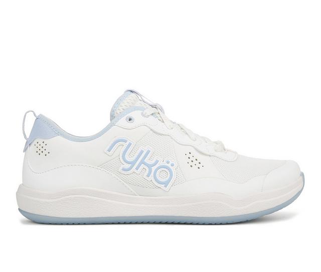 Women's Ryka Court Agility Sneakers in White/blue color