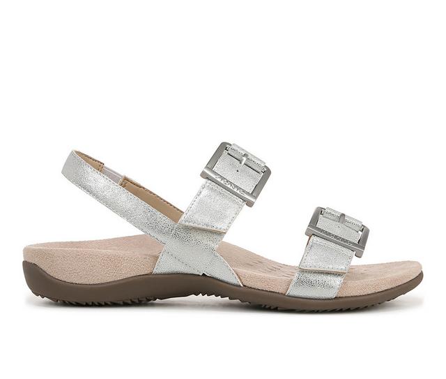 Women's Vionic Reese Footbed Sandals in Silver color