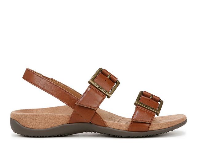 Women's Vionic Reese Footbed Sandals in Tan color