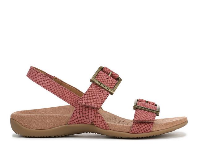 Women's Vionic Reese Footbed Sandals in Withered Rose color