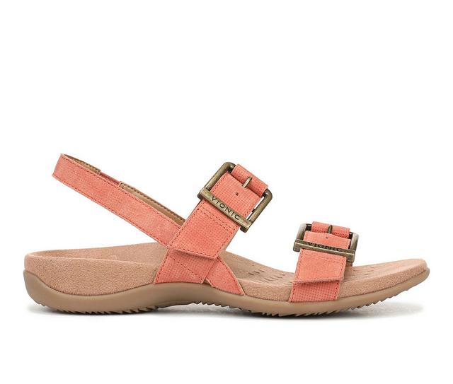 Women's Vionic Reese Footbed Sandals in Apricot Brandy color
