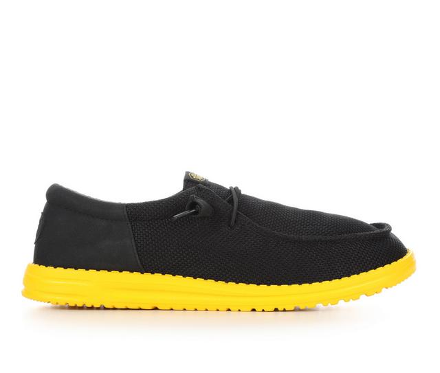 Men's HEYDUDE Wally Funk Pop Casual Shoes in Black/Lemon color