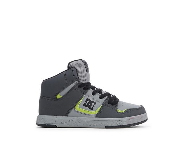 Boys' DC Cure Mid Sneakers in Gry/Lime/Speck color