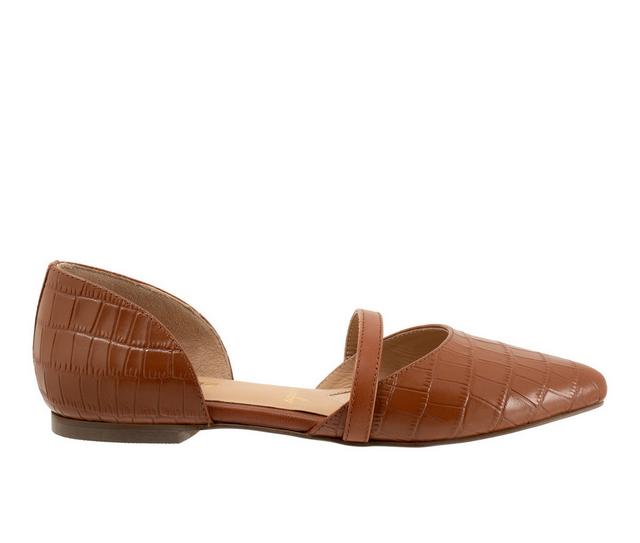 Women's Trotters Emory Flats in Luggage Croco color