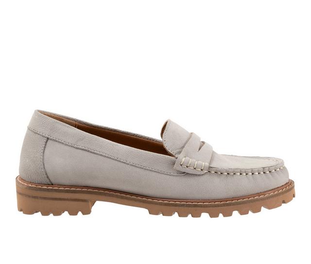 Women's Trotters Francey Loafers in Mid Grey Nubuck color