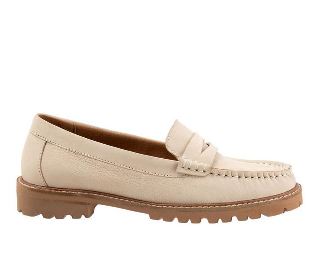 Women's Trotters Francey Loafers in Ivory Nubuck color