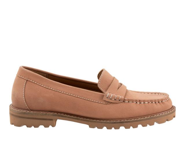 Women's Trotters Francey Loafers in Pale Pk Nubuck color