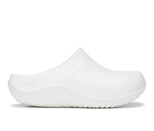 Women's Ryka Recovery Clogs in Gardenia white color