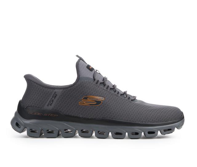 Men's Skechers 233010 Glide Step Slipin Walking Shoes in Charcoal/Orange color