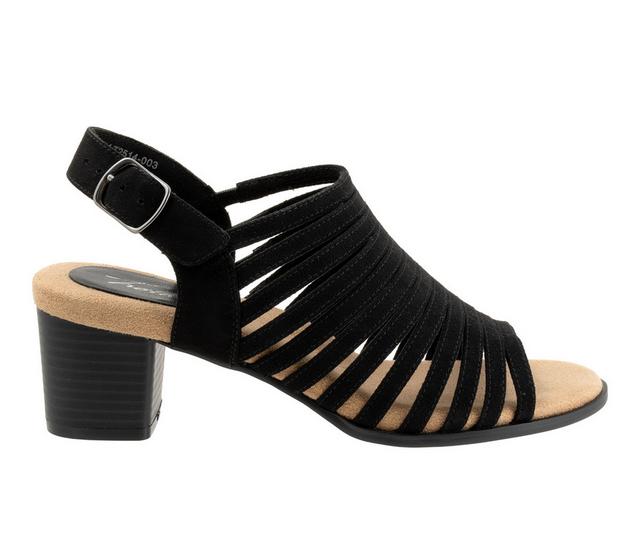 Women's Trotters Midge Dress Sandals in Black Suede color