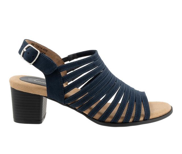 Women's Trotters Midge Dress Sandals in Navy Suede color