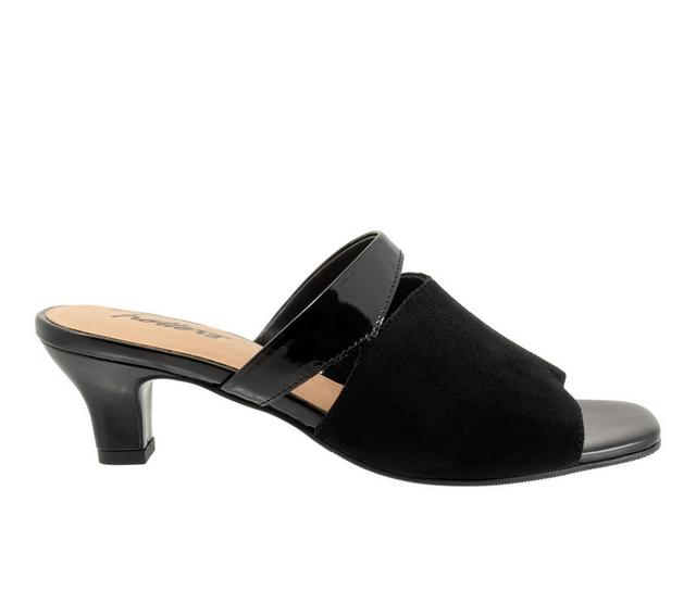 Women's Trotters Ninette Dress Sandals in Black Suede color