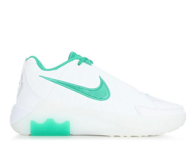 Boys' Nike Lebron Witness IX Gradeschool Basketball Shoes in White/Green color