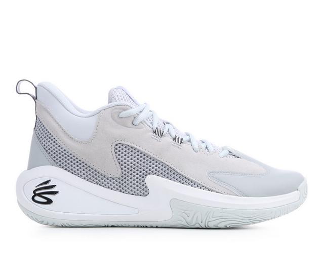 Men's Under Armour Curry 3Z 25 Basketball Shoes in Grey/Wht Suede color