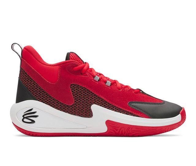 Under Armour Curry 3Z 25 Basketball Shoes in Red/Black Suede color