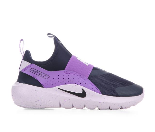 Girls' Nike Flex Runner 4 Girls Preschool 10.5-3 Running Shoes in Blk/Blu/Violet color