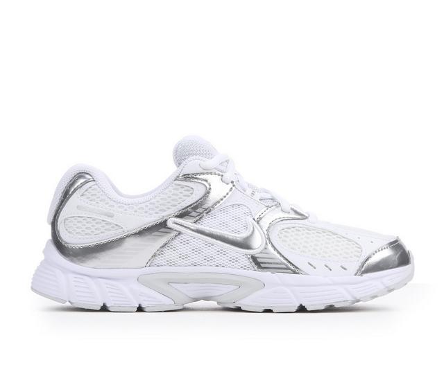 Girls' Nike Big Kid V5 Runner Running Shoes in White/Silv/Plat color