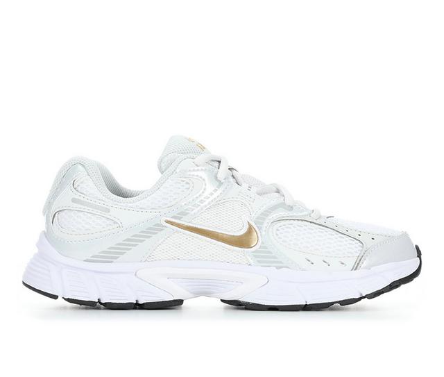 Kids' Nike Big Kid V5 RNR Running Shoes in White/Gold/Silv color