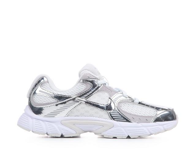 Kids' Nike Big Kid V5 RNR Running Shoes in Wht/Mtlc/Gry color