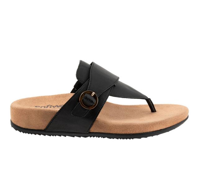 Women's Softwalk Belize Flip-Flops in Black color