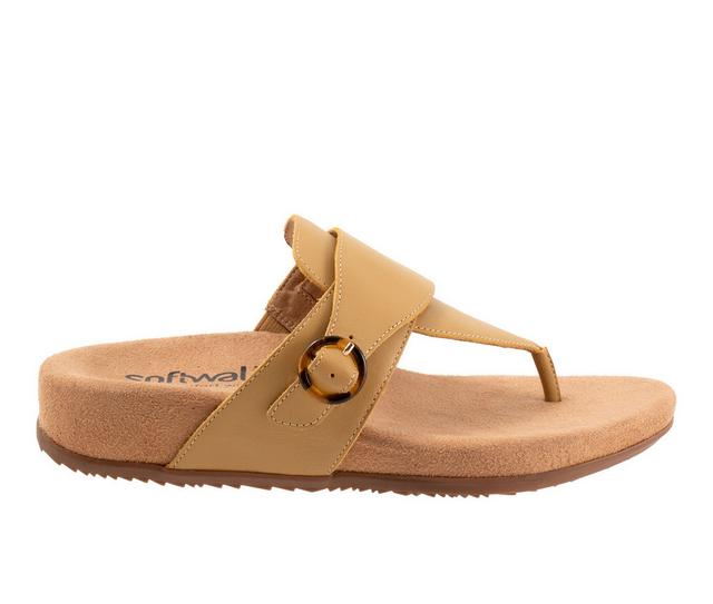 Women's Softwalk Belize Flip-Flops in Dusk Yellow color