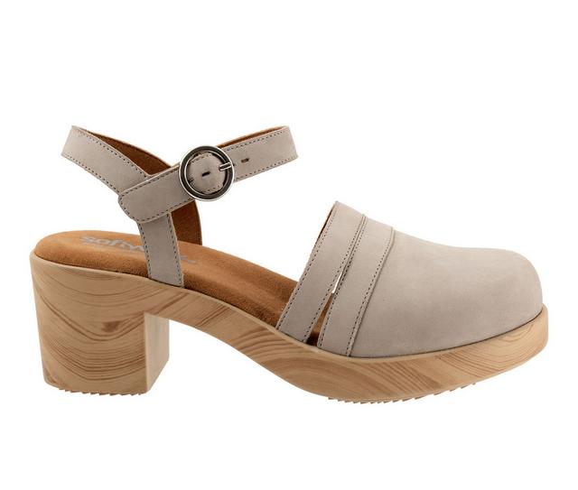 Women's Softwalk Fillmore Clogs in Mid Grey Nubuck color