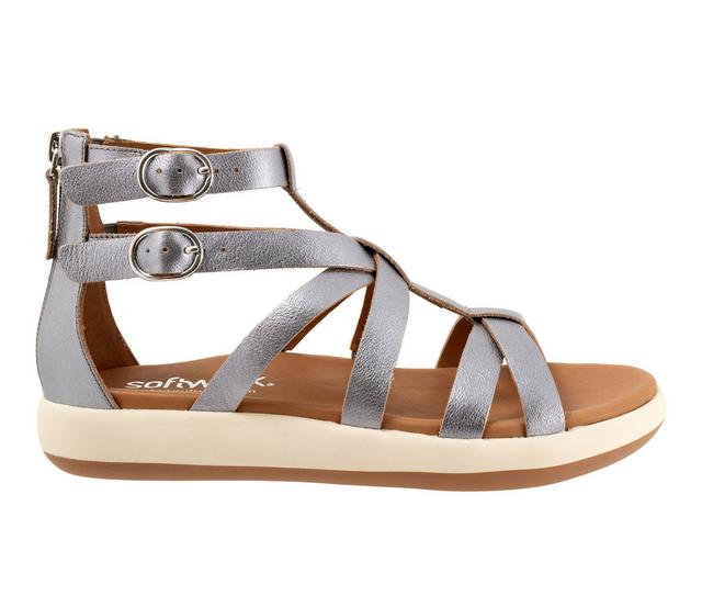 Women's Softwalk Jamaica Sandals in Pewter color